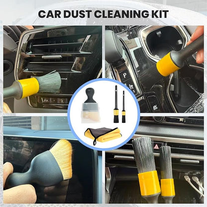 Car Detailing Kit Exterior, Car Wash Brush Kit with Long Handle 10pcs Set, Car Windshield Cleaner, Professional Car Care kits, Car Detailing Brush Set, Car Cleaning Drill Brush Kit with Extension Pole