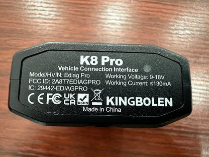 KINGBOLEN K8 Pro OBD2 Scanner Bluetooth 2026 Bidirectional Scan Tool with Lifetime No Subscription Update 8'' All System Diagnostic Tool, ECU Code, 34+ Reset, CANFD&DOIP, V.A.G Guide, FCA AutoAuth