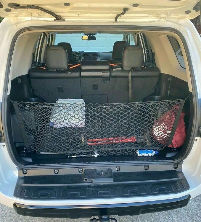 Trunk Organizer Cargo Net for Toyota 4Runner (2 ROW MODELS) 2003-2024 –Envelope Style Cargo Net for SUV–Premium Mesh Car Trunk Organizer Vehicle Carrier Storage–Compatible with 4RUNNER