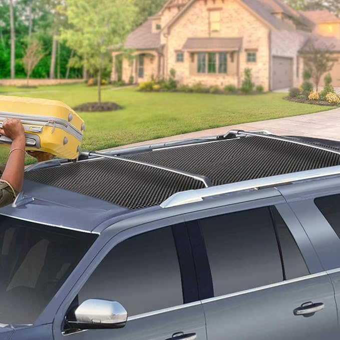 Mockins 60"x40" Anti Slip Mat for Car Top Carrier Rack & Rooftop Cargo Bag | Trimmable Car Roof Cargo Carrier Pad | Multifunctional Roof Rack Pads Mat Cargo Liner | Protective Mat for Truck SUV Van RV | Trimmable Car Roof Cargo Carrier Pad | Multifunct...
