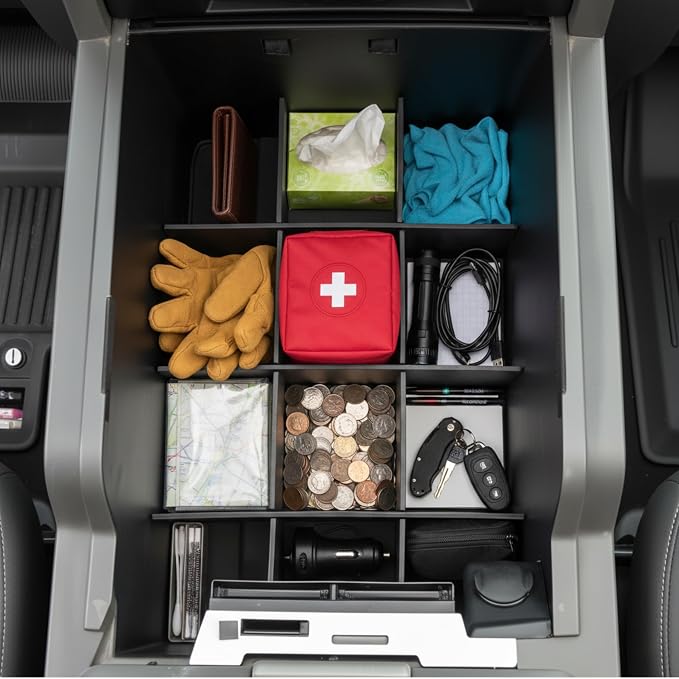 Vehicle OCD - Center Console Organizer for Ford F250 / F350 SuperDuty (2011-2016) (Full Console w/Bucket Seats ONLY) - Made in USA - SLX120