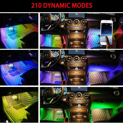 Upgrade Smart USB Dream Color Interior Car LED Strip Light with App Control, RGB Multi Color USB 5V Neon Atmosphere Ambient Night Strip Light Decorative Lamp for Cars with Music and DIY Mode(D36LEDs)