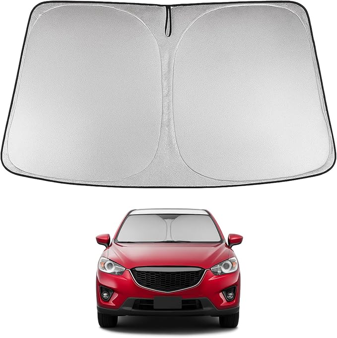 Proadsy 2026 Upgrade Windshield Sun Shade Custom Fit CX-5 2013 2014 2015 2016 CX5 Front Sunshade Protector Foldable Sun Visor Blocks UV Rays Keep Car Cooler