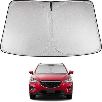 Proadsy 2026 Upgrade Windshield Sun Shade Custom Fit CX-5 2013 2014 2015 2016 CX5 Front Sunshade Protector Foldable Sun Visor Blocks UV Rays Keep Car Cooler