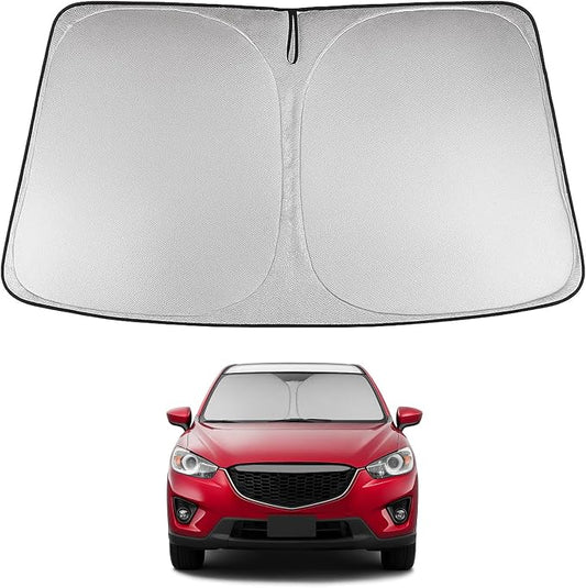 Proadsy 2026 Upgrade Windshield Sun Shade Custom Fit CX-5 2013 2014 2015 2016 CX5 Front Sunshade Protector Foldable Sun Visor Blocks UV Rays Keep Car Cooler