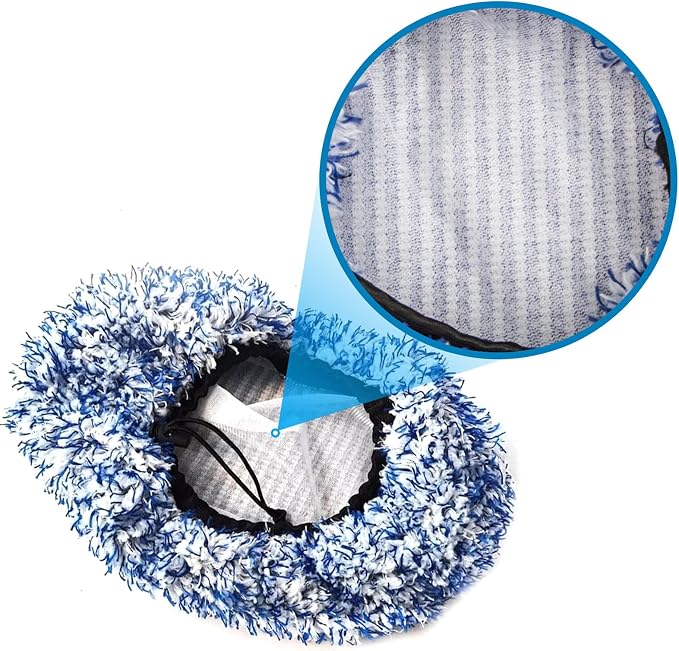 Microfibre Car Brush Cover, 2 Pieces Brush Cover for SB Washers/Wash Box Brush, Scratch-Free Car Washing,Universal Wash Mitt for Gentle Car Wash & Car Care - Blue