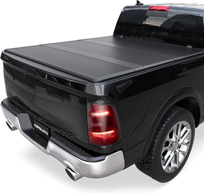 KUIPERAUTO 5.7FT FRP Hard TrI-fold Truck Bed Cover Compatible with 2009-2026 Dodge Ram 1500 (Inclu. 2019-2024 Classic & 2019-2026 New Body Style) Tonneau Cover (w/o Ram Box)