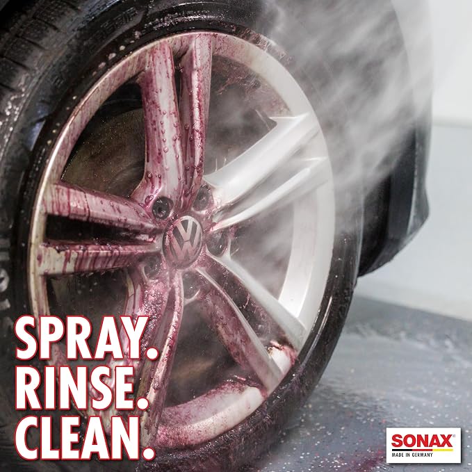 SONAX Wheel Cleaner Plus | Non-Acid Color Changing Formula for Effortless Removal of Brake Dust Grime and Dirt | Safe for All Wheels | Professional Strength Cleaner | 230705 | 25L
