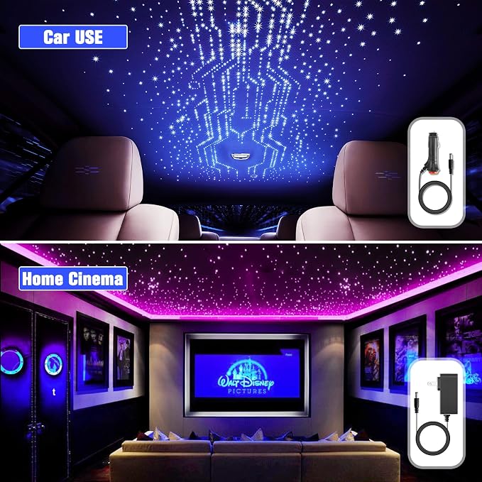 16W Starlight Headliner Kit, Star Lights for Car Roof&Home Decoration, Fiber Cable 260pcs*0.03in*6.5ft RGBW Star Light Headliner with Bluetooth APP/Remote Control/Music Mode