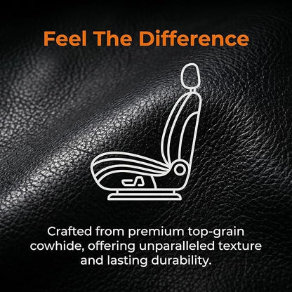 A leather rear seat cushion specially designed for cars - made by hand - can relieve pain in the buttocks, pressure points, and sciatic nerve. | Rear seat cover (Premium Black, Rear Seat Cushion)