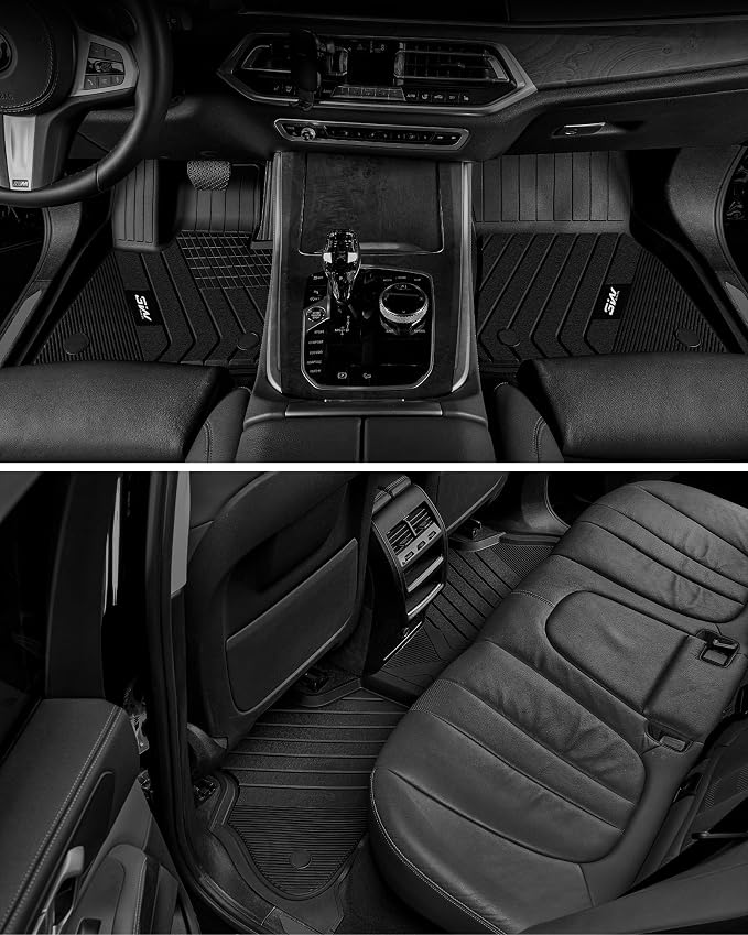 3W Floor Mats BMW X5 2019-2024 2025 2026, TPE All Weather Custom Fit Floor Liner for BMW X5 40i 50i 45e M50iM 1st&2nd Rows Full Set Car Mats Black (Only for 5 Passenger Seat)