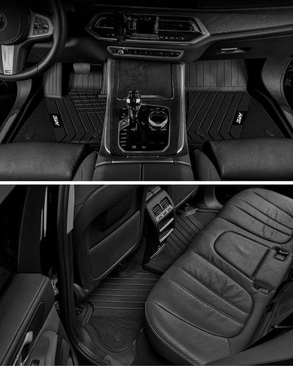 3W Floor Mats BMW X5 2019-2024 2025 2026, TPE All Weather Custom Fit Floor Liner for BMW X5 40i 50i 45e M50iM 1st&2nd Rows Full Set Car Mats Black (Only for 5 Passenger Seat)
