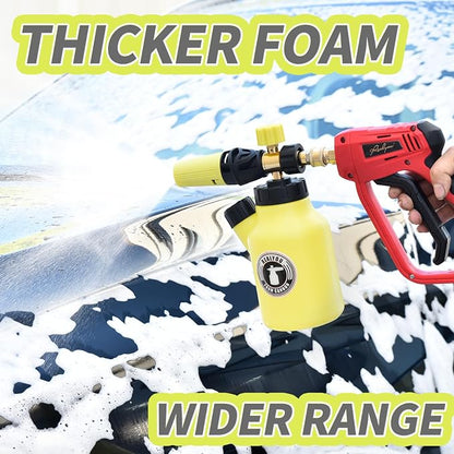 Realyou Foam Cannon for Pressure Washer up to 4500 PSI, Premium Foam Sprayer with Easy Foam Dispensing, Car Wash Sprayer with 1 Liter Bottle