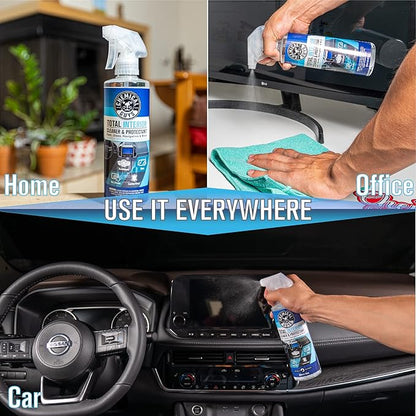 Chemical Guys Total Interior Cleaner & Protectant – Chemical Guys Interior Cleaner, Cleans & Protects Leather, Vinyl, Plastic, Rubber, Glass with a Streak-Free Finish — 16 Fl Oz (Pack of 2)