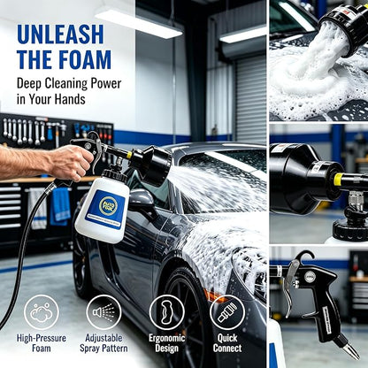 Car Wash Foam Gun,Foam Cannon Car Wash Kit,Car Cleaning Gun, Adjustable Foam Sprayer with Large Capacity Reservoir,Professional Automotive Cleaning Tool Kit for Interior & Exterior Detailing Supplies.