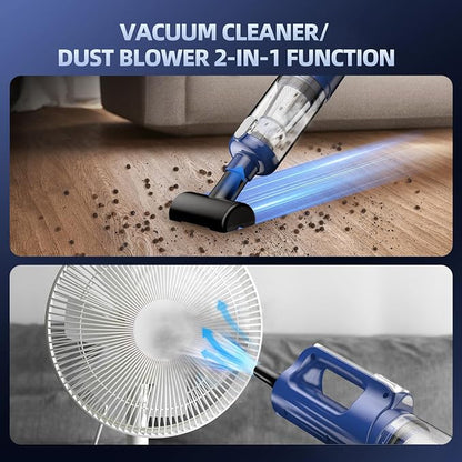 MONOZEL Car Vacuum Cleaner High Power, 18000Pa 2 in 1 Vacuum Cleaner&Air Duster, 130W Brushless Motor Handheld Vacuum Cordless with 7800mAh Battery, LED Light, Multi-Nozzles for Car, Home, Office, Pet