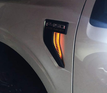 iJDMTOY Amber Yellow LED Background Illumination Lighting Kit Compatible with 2021-up Ford F150 Side Fender Emblem