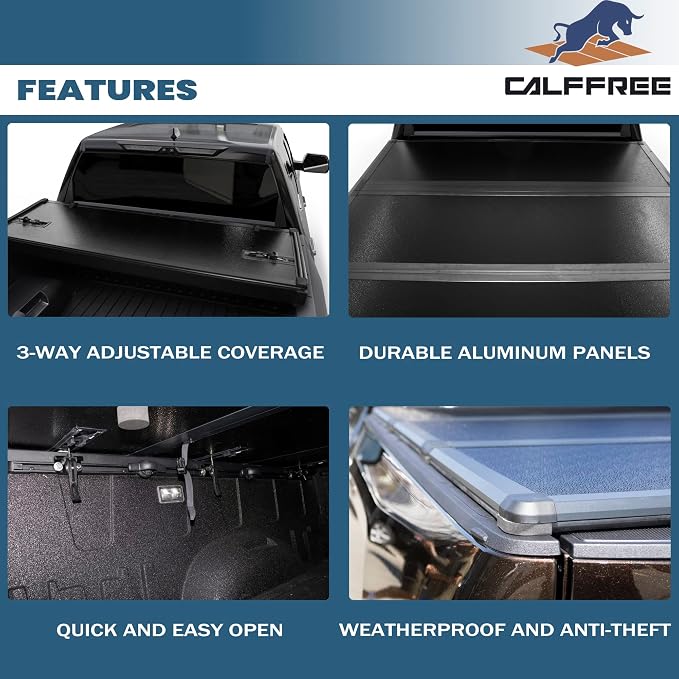 Hard Tri-Fold Truck Bed Tonneau Cover Compatible with 2015-2026 Ford F150 6.5 FT Bed (78")