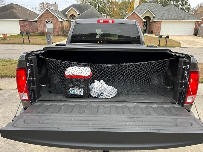 Cargo Net for Pickup Bed, Fit for Ford F150/F250, Chevy Silverado, GMC Sierra, 18"x50" Heavy Duty Elastic Cargo Organizer