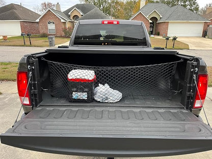 Cargo Net for Pickup Bed, Fit for Ford F150/F250, Chevy Silverado, GMC Sierra, 18"x50" Heavy Duty Elastic Cargo Organizer