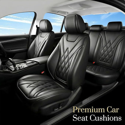 Car Seat Covers Compatible with Hyundai Palisade 2020-2026 - Waterproof & Breathable Luxury Leather All-Weather Seat Cushions Protectors, Airbag Compatible, Only 2 Front seat Covers (Black)