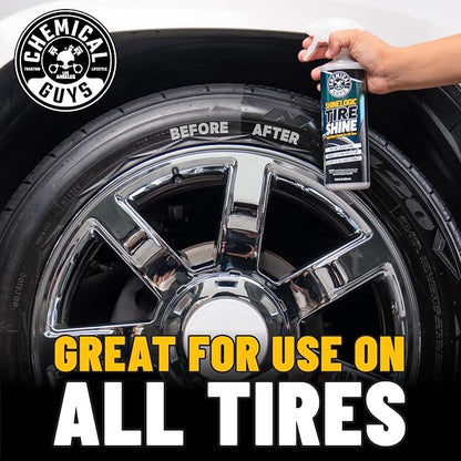 Chemical Guys ShineLogic Tire Shine, Deep Wet Black Shine, Safe for Cars, Trucks, Motorcycles, RVs & More, 20 fl oz