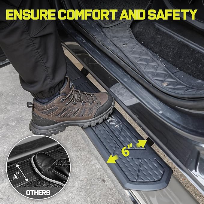 BINARY STAR 6 Inch Running Boards Compatible with 2009-2018 Dodge Ram 1500 Crew Cab(Incl. 2019-2024 Classic), 2010-2026 Ram 2500 3500, High Light Stainless Steel Step Bars Nerf Bars Steps.