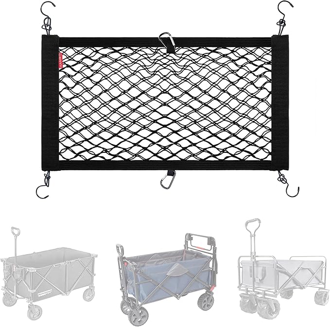 Cargo Net for Utility Folding Wagon, Stroller Wagon, Folding Trolley Cart, Beach Cart Extra Storage Space Large Storage Capacity Net Wagon