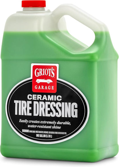 Griot's Garage Ceramic Tire Dressing Coating for Car Detailing, Safe for Rubber, Vinyl, and Plastic Trim on Cars, Trucks, SUVs, Motorcycles, and RVs, 10856, One Gallon