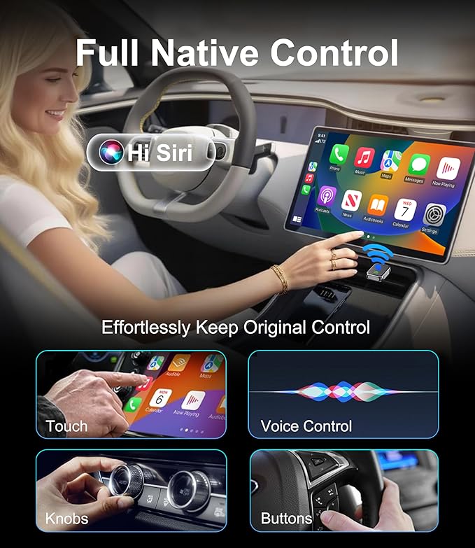 Wireless CarPlay Adapter for Apple iPhone & Android Auto - 2-in-1 Fast & Stable Mini CarPlay Adapter Convert Wired to Wireless, Plug & Play, Auto-Connect, No Delay, BT 5.4, 2.4G/5G WiFi
