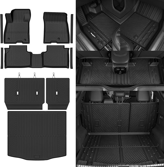 Floor Mats for Ford Escape Hybrid 2020-2025 2026, Trunk Mat and Backrest Mat & Door Sill Guard All Weather TPE Protector for Ford Escape Floor Liner Accessories