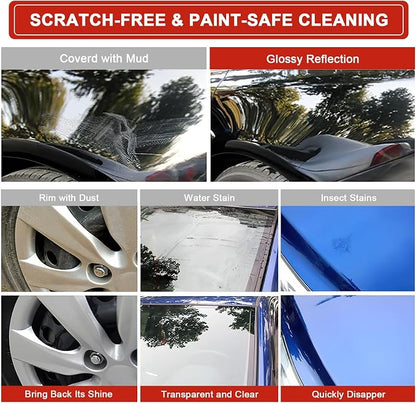 2 Pack Clay Bar Towels Auto Detailing, Fine Grade Microfiber Chamois Towel for Car DIY Detail (Red)