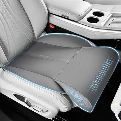 FLORICH Car Seat Extender Leg Support Cushion for Driver Seats Office Chair, Leather Memory Foam Widened seat Cushion for Long Drivers Universal Car Seat Cushion Legs Rest Pads-Light Grey