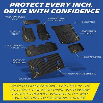 Michelin Vehicle Mat, All-Weather TPE Custom Fit Liner for Tesla Model Y 5 Seat Floor Mats 2025-2027 (9 Piece), Elite