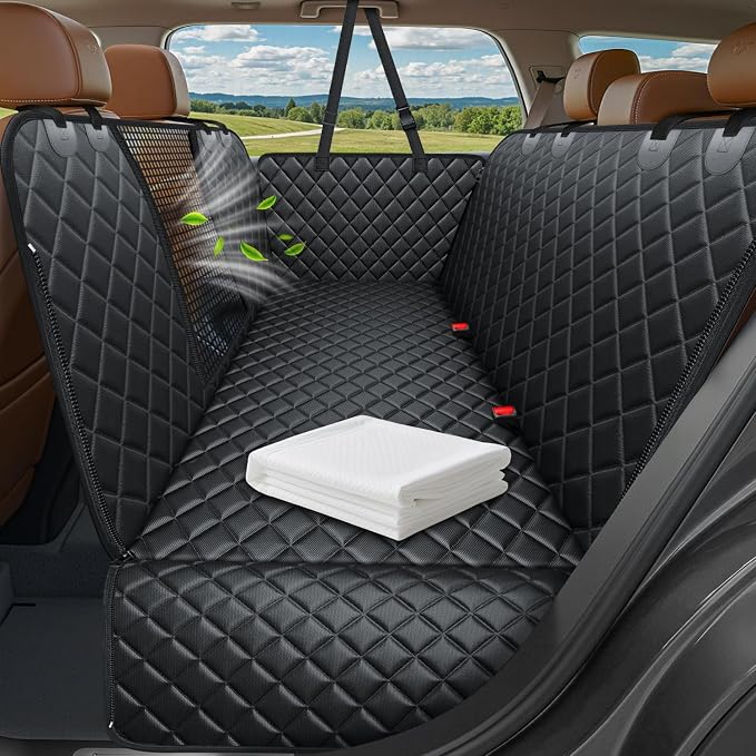 URPOWER Dog Car Seat Cover for Pets 100% Waterproof Seat Cover Hammock 600D Heavy Duty Scratch Proof Nonslip Durable Soft Back Seat Covers for Cars Trucks and SUVs