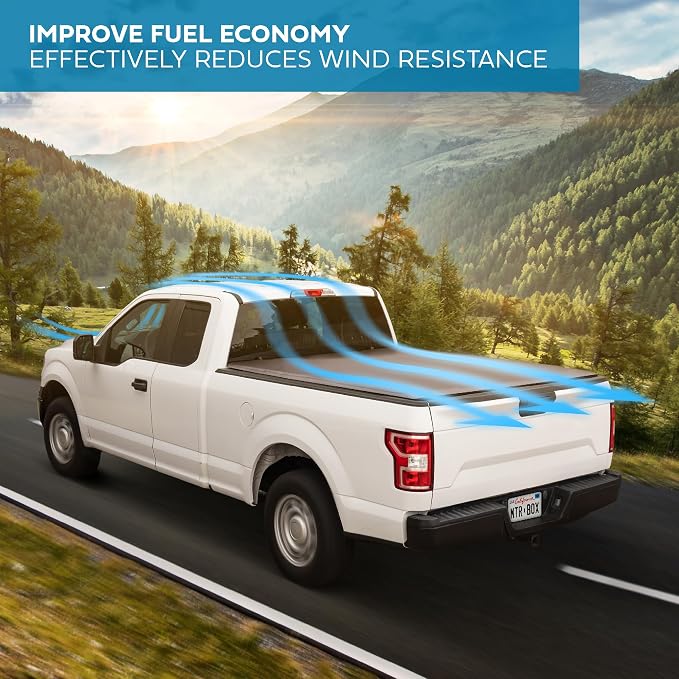 Truck Tonneau Cover for Ram 1500 (2009-2026) / Ram 2500 & 3500 (2009-2026) with 5.7 ft Bed, Soft Tri-Fold All-Weather Folding Truck Bed Cover Black (NO RAMBOX)