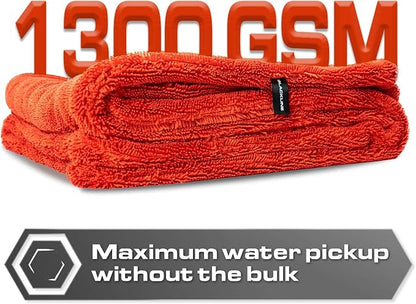 Blackline Car Drying Towel - 2ft x 3ft XL-Popular Pick Among Detailing Pros - 1300 GSM Microfiber Towel - Absorbs Over 8lbs of Water - Leaves No Streaks, Spots or Scratches - Dries an Entire Car