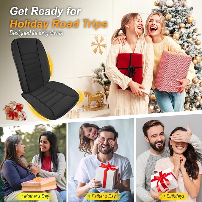 kingphenix 5-Piece Memory Foam Car Seat Cushion Set with Full Back Support Pillow, Comfort for Long Drives & Road Trips, Universal Automotive Comfort for Most Car, Van, Truck, SUV, Black