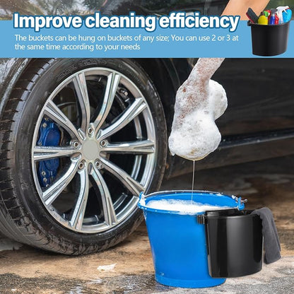 Car Detailing Bucket Organizer 10.2 x 7.8 x 5.5 Inch Car Washing Bucket Caddy Portable Multipurpose Hanging Organizer for Accessories Tool Home Garden Camping(Black,4 Pcs)