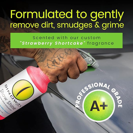 Show Shine, All Purpose Shine Enhancement, Car Wash Detail Spray, Car Detailer Spray, Car Detailing Supplies, Strawberry Shortcake Scent, Clean Collection, 32 oz