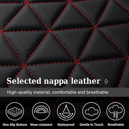 Coverado Seat Covers for Dodge Ram, Waterproof Front Car Seat Covers for Truck Compatible with 2002-2026 Dodge Ram 1500 2500 3500 Crew Double Mega Quad Cab(Black&Red line)