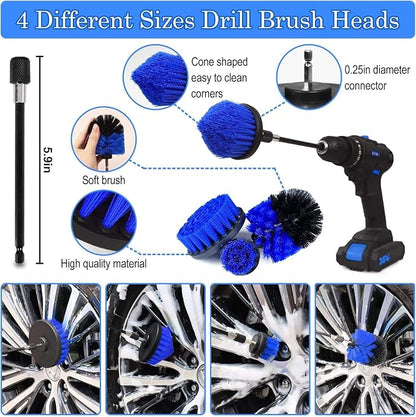 30Pcs Car Detailing Brush Set, Car Detailing Kit, Car Cleaning Kit, Car Windshield Cleaning Tool, Professional Car Care kit - Car Wash Brush kit for Interior Exterior Wheels(Blue)