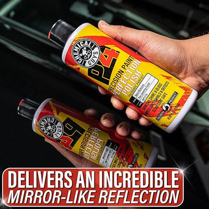 Chemical Guys C4 & P4 Clear Cut Correction Compound and Precision Paint Perfection Polish Combo - Removes Scratches, Swirls, Towel Marks, and Etching, Restores Gloss, Polishing Kit - 2 x 16 oz