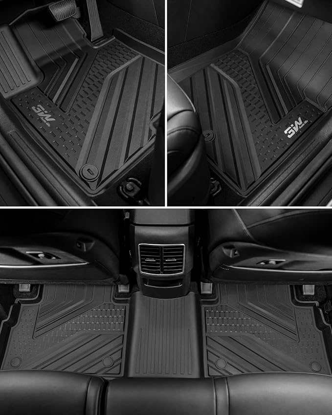 3W Floor Mats & Cargo Liner (with Subwoofer) Fit Kia Sportage Gas (Not Fit Hybrid or PHEV) 2023-2025 2026 TPE All Weather Custom Fit Floor Liner for Kia Sportage Full Set Car Mats, Black