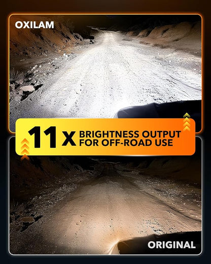 OXILAM H11 LED Light Bulb, 1100% Brighter 6500K Cool White, Anti-Flicker, 70,000Hrs Lifespan, Plug and Play, IP68, H16 LED Light Compatible with Cars Trucks SUVs, Pack of 2