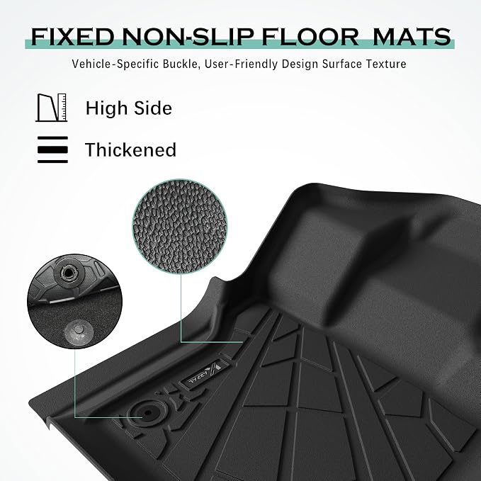 KARPAL Floor Mats for 2015-2026 Ford F-150 Supercrew/Supercab (Includes 2022-2026 Lightning), Custom Fit TPE All Weather Ford F150 Accessories Front Floor Liner