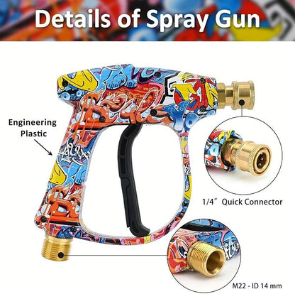 Bear Force High Pressure Washer Gun 3000 PSI Max, Power Washer Short Gun M22-14mm with 1/4 Inch Quick Connector, Compatible for Some of Greenworks for Kar-cher for Ryobi Homelite Pressure Washer