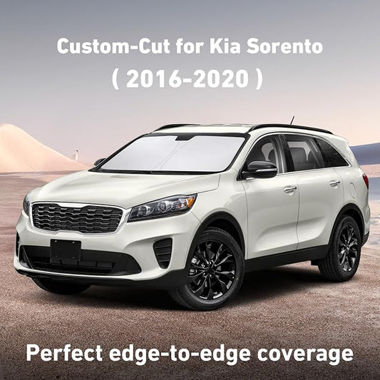 EcoNour Windshield Sunshade Compatible for Kia Sorento 2016-2018 2019 2020, Sun Visor for Front Windshield & Window Sun Shade Cover, UV Heat Blocker & Protector, Car Accessories
