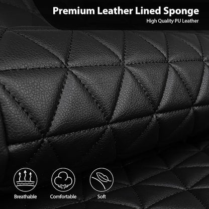 CAR PASS Bling Diamond Leather Car Seat Covers for 2 Front Interior Sets, Waterproof Shining Glitter Sparkly Crystal Universal Armrest Automotive Truck SUV Cute Women Girl, Black Multicolor Rhinestone
