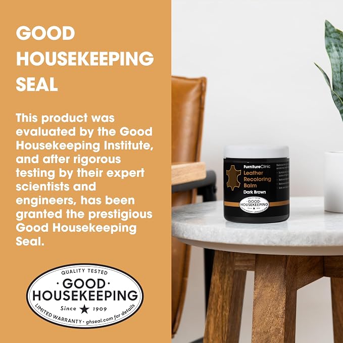 Furniture Clinic The Original Leather Recoloring Balm | Tan Leather Dye | Repair Scratched, Faded, & Worn Leather | Restore Your Leather Couches, Sofas, Car Seats, and Furniture | 250 ml / 8.5 fl oz